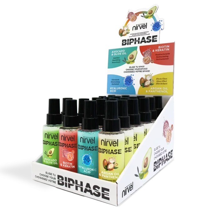 Présentoir Biphase revitalisants sans rinçage